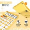 imageCATIGA 12 Digit Desktop Calculator Basic Desk Calculator with Large LCD Display Big Buttons 4 Function Solar and Battery Dual Power for Office School Home SD1292 Fresh Blue9 Yellow