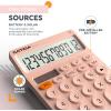 imageCATIGA 12 Digit Desktop Calculator Basic Desk Calculator with Large LCD Display Big Buttons 4 Function Solar and Battery Dual Power for Office School Home SD1292 Fresh Blue3 Pink