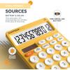 imageCATIGA 12 Digit Desktop Calculator Basic Desk Calculator with Large LCD Display Big Buttons 4 Function Solar and Battery Dual Power for Office School Home SD1292 Fresh Blue9 Yellow
