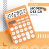 imageCATIGA 12 Digit Desktop Calculator Basic Desk Calculator with Large LCD Display Big Buttons 4 Function Solar and Battery Dual Power for Office School Home SD1292 Fresh Blue8 Orange