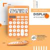 imageCATIGA 12 Digit Desktop Calculator Basic Desk Calculator with Large LCD Display Big Buttons 4 Function Solar and Battery Dual Power for Office School Home SD1292 Fresh Blue8 Orange