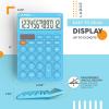 imageCATIGA 12 Digit Desktop Calculator Basic Desk Calculator with Large LCD Display Big Buttons 4 Function Solar and Battery Dual Power for Office School Home SD1292 Fresh Blue5 Blue