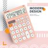 imageCATIGA 12 Digit Desktop Calculator Basic Desk Calculator with Large LCD Display Big Buttons 4 Function Solar and Battery Dual Power for Office School Home SD1292 Fresh Blue2 Pinkwhite