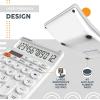 imageCATIGA 12 Digit Desktop Calculator Basic Desk Calculator with Large LCD Display Big Buttons 4 Function Solar and Battery Dual Power for Office School Home SD1292 Fresh Blue4 White