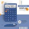 imageCATIGA 12 Digit Desktop Calculator Basic Desk Calculator with Large LCD Display Big Buttons 4 Function Solar and Battery Dual Power for Office School Home SD1292 Fresh Blue51 Navyblue