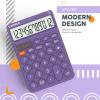 imageCATIGA 12 Digit Desktop Calculator Basic Desk Calculator with Large LCD Display Big Buttons 4 Function Solar and Battery Dual Power for Office School Home SD1292 Fresh Blue7 Purple