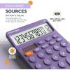 imageCATIGA 12 Digit Desktop Calculator Basic Desk Calculator with Large LCD Display Big Buttons 4 Function Solar and Battery Dual Power for Office School Home SD1292 Fresh Blue7 Purple