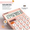 imageCATIGA 12 Digit Desktop Calculator Basic Desk Calculator with Large LCD Display Big Buttons 4 Function Solar and Battery Dual Power for Office School Home SD1292 Fresh Blue2 Pinkwhite
