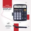 imageCATIGA Desktop Calculator 12 Digit with Large LCD Display and Sensitive Button Solar and Battery Dual Power Standard Function for Office Home School CD2786Black