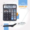 imageCATIGA Desktop Calculator 12 Digit with Large LCD Display and Sensitive Button Solar and Battery Dual Power Standard Function for Office Home School CD2786Xtra Large Black Commercial