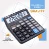 imageCATIGA Desktop Calculator 12 Digit with Large LCD Display and Sensitive Button Solar and Battery Dual Power Standard Function for Office Home School CD2786Xtra Large Black Commercial