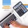 imageCATIGA Desktop Calculator 12 Digit with Large LCD Display and Sensitive Button Solar and Battery Dual Power Standard Function for Office Home School CD2786Xtra Large Black Commercial