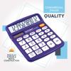 imageCATIGA Desktop Calculator 12 Digit with Large LCD Display and Sensitive Button Solar and Battery Dual Power Standard Function for Office Home School CD2786Purple