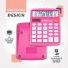 imageCATIGA Desktop Calculator 12 Digit with Large LCD Display and Sensitive Button Solar and Battery Dual Power Standard Function for Office Home School CD2786Pink