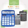 imageCATIGA Desktop Calculator 12 Digit with Large LCD Display and Sensitive Button Solar and Battery Dual Power Standard Function for Office Home School CD2786151 Blue