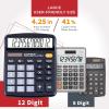 imageCATIGA Desktop Calculator 12 Digit with Large LCD Display and Sensitive Button Solar and Battery Dual Power Standard Function for Office Home School CD27862 Blacks