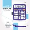 imageCATIGA Desktop Calculator 12 Digit with Large LCD Display and Sensitive Button Solar and Battery Dual Power Standard Function for Office Home School CD2786Purple