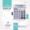 imageCATIGA Desktop Calculator 12 Digit with Large LCD Display and Sensitive Button Solar and Battery Dual Power Standard Function for Office Home School CD2786Silver