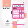 imageCATIGA Desktop Calculator 12 Digit with Large LCD Display and Sensitive Button Solar and Battery Dual Power Standard Function for Office Home School CD2786Pink