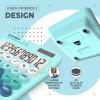 imageCATIGA Desktop Calculator 8 Digit with Solar Power and Easy to Read LCD Display Big Buttons for Home Office School Class and Business 4 Function Small Basic Calculators for Desk CD8185Z Aqua Blue
