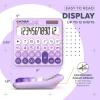 imageCATIGA Desktop Calculator 8 Digit with Solar Power and Easy to Read LCD Display Big Buttons for Home Office School Class and Business 4 Function Small Basic Calculators for Desk CD8185Z Lavender