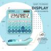 imageCATIGA Desktop Calculator 8 Digit with Solar Power and Easy to Read LCD Display Big Buttons for Home Office School Class and Business 4 Function Small Basic Calculators for Desk CD8185Z Aqua Blue