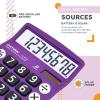 imageCATIGA Desktop Calculator 8 Digit with Solar Power and Easy to Read LCD Display Big Buttons for Home Office School Class and Business 4 Function Small Basic Calculators for Desk CD8185Purple