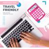 imageCATIGA Desktop Calculator 8 Digit with Solar Power and Easy to Read LCD Display Big Buttons for Home Office School Class and Business 4 Function Small Basic Calculators for Desk CD8185Pink