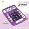 imageCATIGA Desktop Calculator 8 Digit with Solar Power and Easy to Read LCD Display Big Buttons for Home Office School Class and Business 4 Function Small Basic Calculators for Desk CD8185Purple