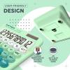 imageCATIGA Desktop Calculator 8 Digit with Solar Power and Easy to Read LCD Display Big Buttons for Home Office School Class and Business 4 Function Small Basic Calculators for Desk CD8185Z Mint Green