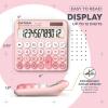 imageCATIGA Desktop Calculator 8 Digit with Solar Power and Easy to Read LCD Display Big Buttons for Home Office School Class and Business 4 Function Small Basic Calculators for Desk CD8185Z Blush Pink