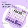 imageCATIGA Desktop Calculator 8 Digit with Solar Power and Easy to Read LCD Display Big Buttons for Home Office School Class and Business 4 Function Small Basic Calculators for Desk CD8185Z Lavender