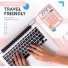 imageCATIGA Desktop Calculator 8 Digit with Solar Power and Easy to Read LCD Display Big Buttons for Home Office School Class and Business 4 Function Small Basic Calculators for Desk CD8185Light Pink