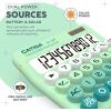 imageCATIGA Desktop Calculator 8 Digit with Solar Power and Easy to Read LCD Display Big Buttons for Home Office School Class and Business 4 Function Small Basic Calculators for Desk CD8185Z Mint Green
