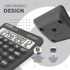 imageCATIGA Desktop Calculator 8 Digit with Solar Power and Easy to Read LCD Display Big Buttons for Home Office School Class and Business 4 Function Small Basic Calculators for Desk CD8185Z Charcoal Gray