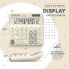 imageCATIGA Desktop Calculator 8 Digit with Solar Power and Easy to Read LCD Display Big Buttons for Home Office School Class and Business 4 Function Small Basic Calculators for Desk CD8185Z Beige Color