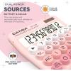 imageCATIGA Desktop Calculator 8 Digit with Solar Power and Easy to Read LCD Display Big Buttons for Home Office School Class and Business 4 Function Small Basic Calculators for Desk CD8185Z Blush Pink