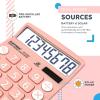 imageCATIGA Desktop Calculator 8 Digit with Solar Power and Easy to Read LCD Display Big Buttons for Home Office School Class and Business 4 Function Small Basic Calculators for Desk CD8185Light Pink