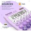 imageCATIGA Desktop Calculator 8 Digit with Solar Power and Easy to Read LCD Display Big Buttons for Home Office School Class and Business 4 Function Small Basic Calculators for Desk CD8185Z Lavender