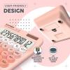 imageCATIGA Desktop Calculator 8 Digit with Solar Power and Easy to Read LCD Display Big Buttons for Home Office School Class and Business 4 Function Small Basic Calculators for Desk CD8185Z Peach