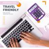 imageCATIGA Desktop Calculator 8 Digit with Solar Power and Easy to Read LCD Display Big Buttons for Home Office School Class and Business 4 Function Small Basic Calculators for Desk CD8185Purple