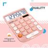 imageCATIGA Desktop Calculator 8 Digit with Solar Power and Easy to Read LCD Display Big Buttons for Home Office School Class and Business 4 Function Small Basic Calculators for Desk CD8185Light Pink