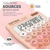 imageCATIGA Desktop Calculator 8 Digit with Solar Power and Easy to Read LCD Display Big Buttons for Home Office School Class and Business 4 Function Small Basic Calculators for Desk CD8185Z Peach