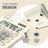 imageCATIGA Desktop Calculator 8 Digit with Solar Power and Easy to Read LCD Display Big Buttons for Home Office School Class and Business 4 Function Small Basic Calculators for Desk CD8185Z Beige