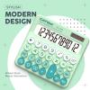 imageCATIGA Desktop Calculator 8 Digit with Solar Power and Easy to Read LCD Display Big Buttons for Home Office School Class and Business 4 Function Small Basic Calculators for Desk CD8185Z Mint Green