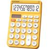 imageCATIGA 12 Digit Desktop Calculator Basic Desk Calculator with Large LCD Display Big Buttons 4 Function Solar and Battery Dual Power for Office School Home SD1292 Fresh Blue9 Yellow