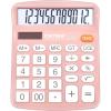 imageCATIGA Desktop Calculator 12 Digit with Large LCD Display and Sensitive Button Solar and Battery Dual Power Standard Function for Office Home School CD2786Light Pink