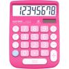 imageCATIGA Desktop Calculator 8 Digit with Solar Power and Easy to Read LCD Display Big Buttons for Home Office School Class and Business 4 Function Small Basic Calculators for Desk CD8185Pink