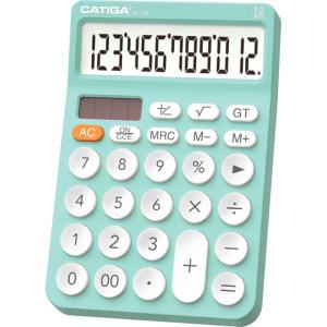 imageCATIGA 12 Digit Desktop Calculator Basic Desk Calculator with Large LCD Display Big Buttons 4 Function Solar and Battery Dual Power for Office School Home SD1292 Fresh Blue52 Fresh Blue