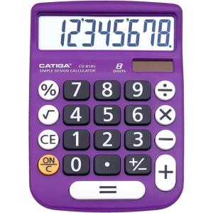 imageCATIGA 12 Digit Desktop Calculator Basic Desk Calculator with Large LCD Display Big Buttons 4 Function Solar and Battery Dual Power for Office School Home SD1292 Fresh BlueViolet